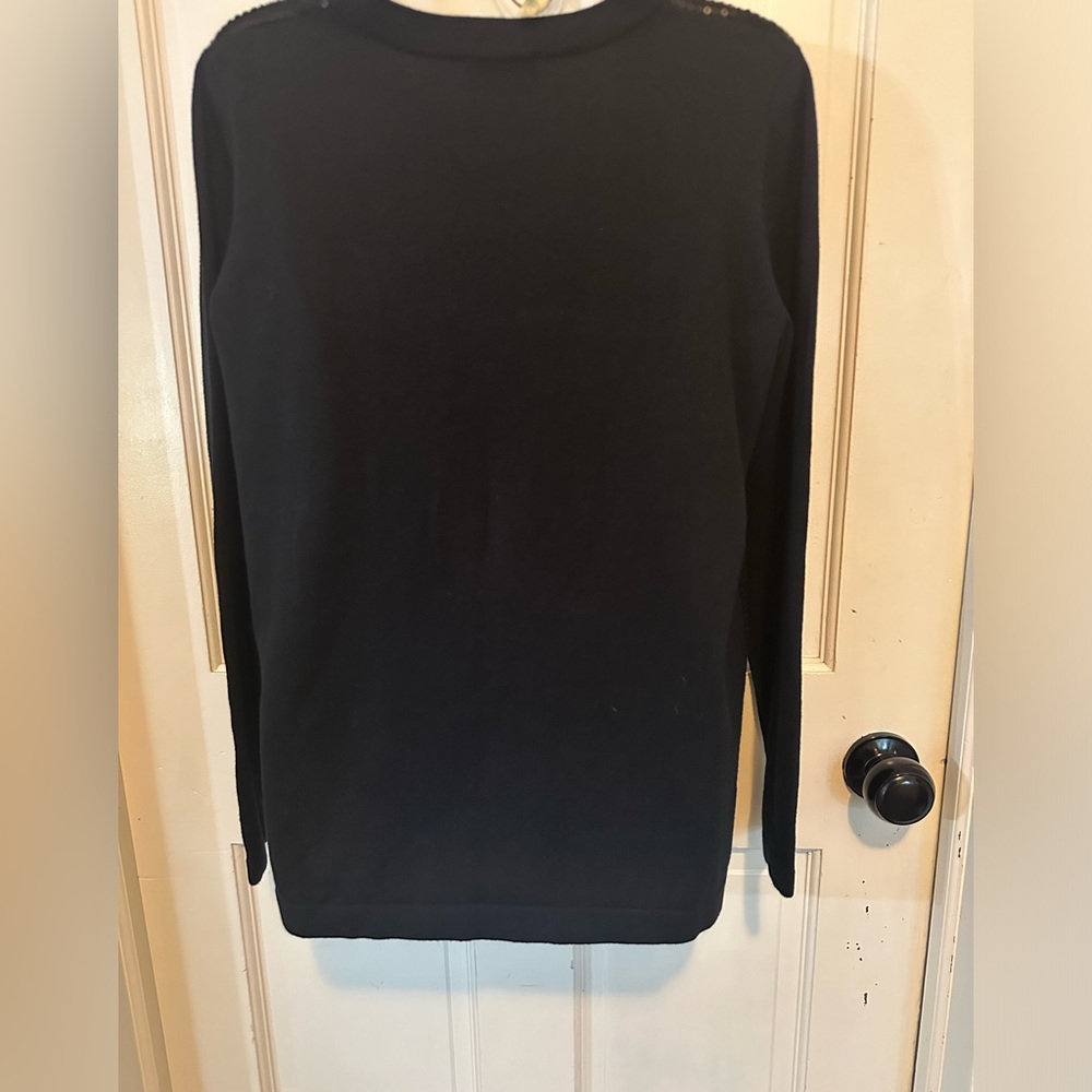 Quacker Factory Size Small Black Sequin Full Zip … - image 6